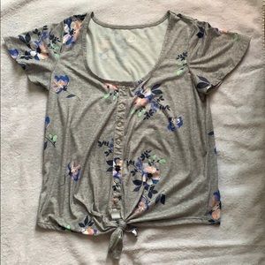Gray Floral T-shirt